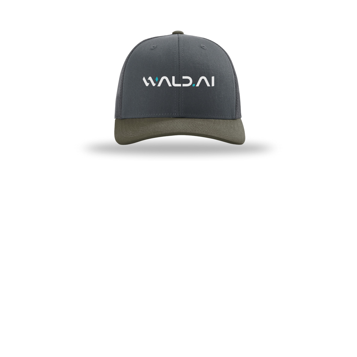 wald-richardson-trucker-cap-embroidery-capfront-R112-gunmetalgunmetalchocolatechip-flat-front
