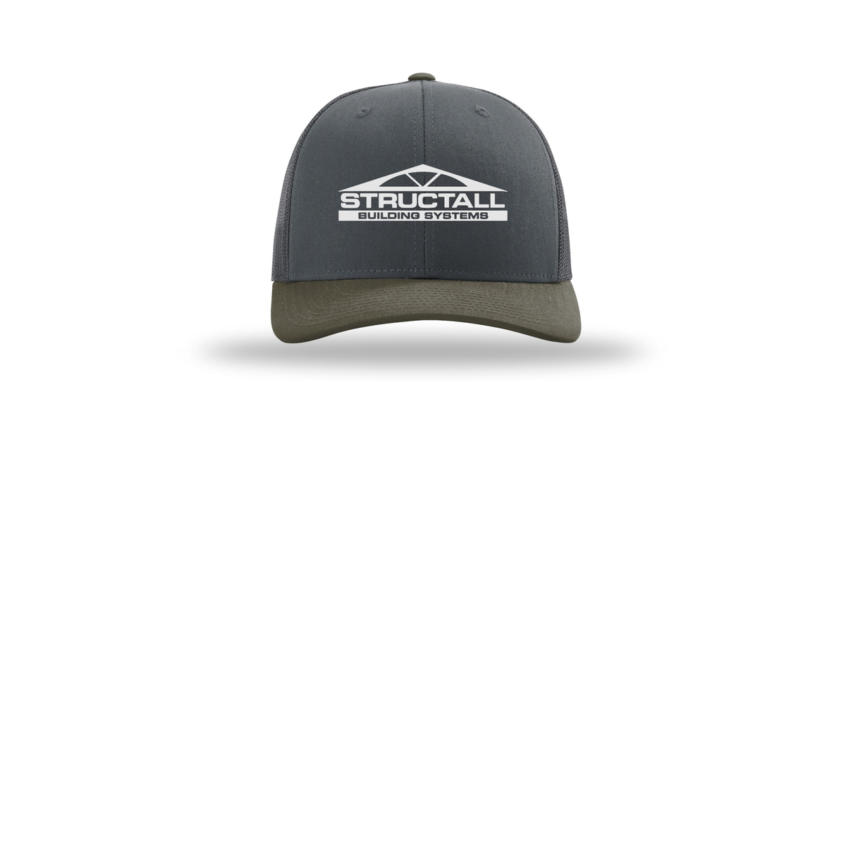 structall-richardson-trucker-cap-embroidery-capfront-R112-gunmetalgunmetalchocolatechip-flat-front