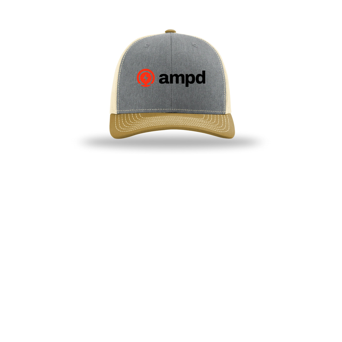 ampd-richardson-trucker-cap-embroidery-capfront-R112-heathergreybirchambergold-flat-front