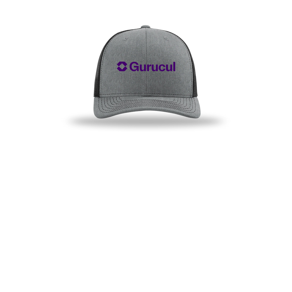 gurucul-richardson-trucker-cap-embroidery-capfront-R112-heathergreyblack-flat-front