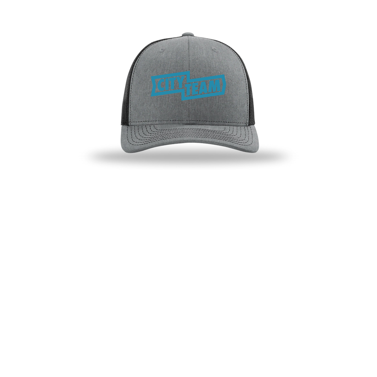 cityteam-richardson-trucker-cap-embroidery-capfront-R112-heathergreyblack-flat-front