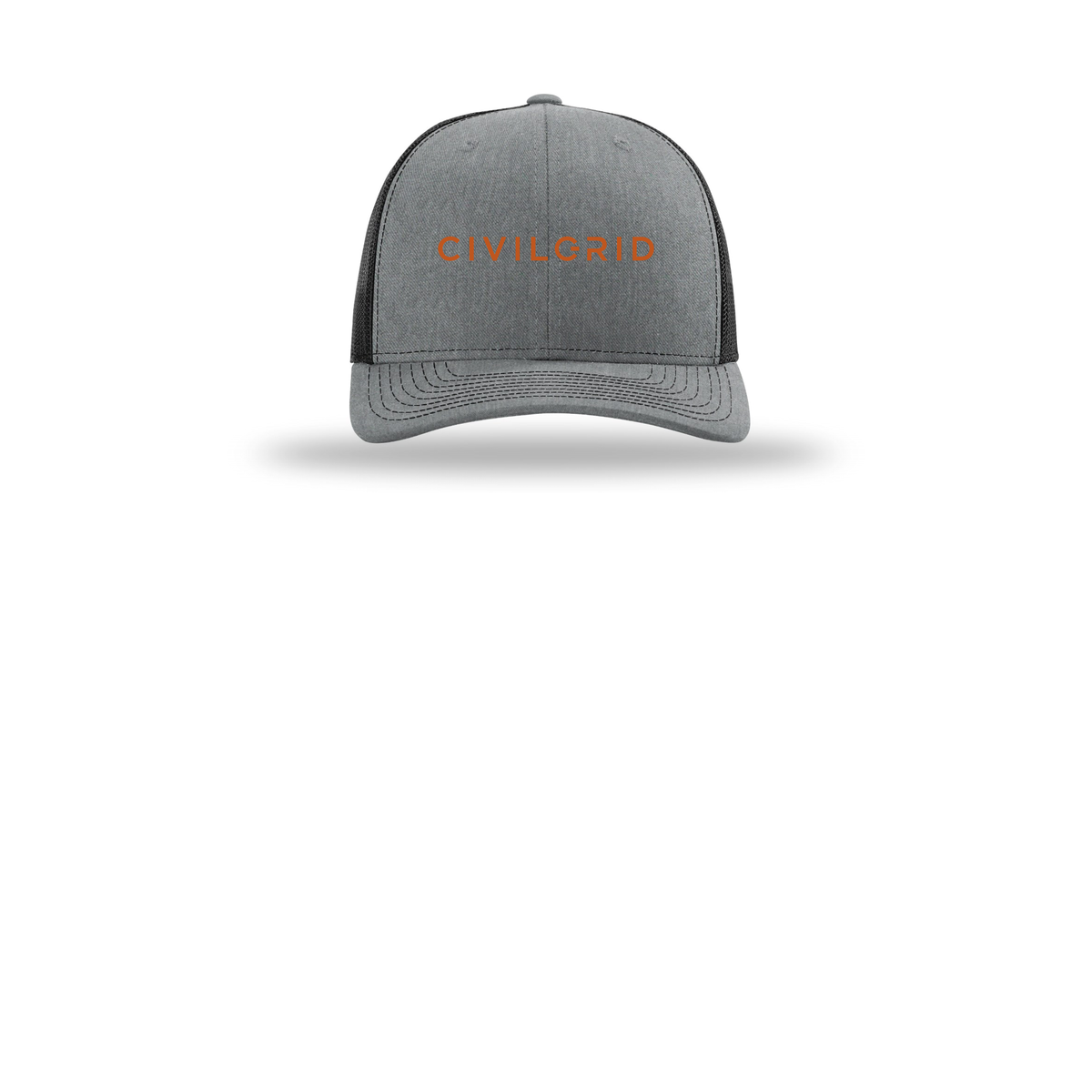 civilgrid-richardson-trucker-cap-embroidery-capfront-R112-heathergreyblack-flat-front