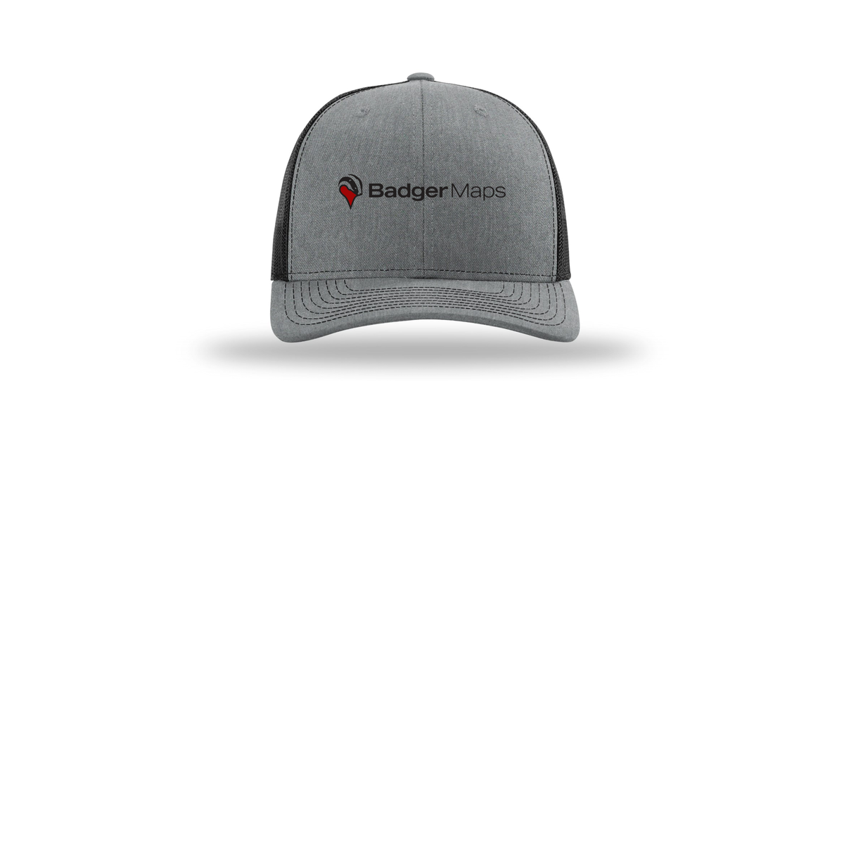 badgermapping-richardson-trucker-cap-embroidery-capfront-R112-heathergreyblack-flat-front