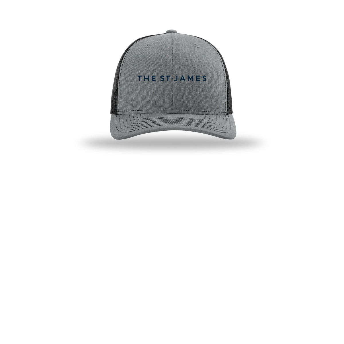 thestjames-richardson-trucker-cap-embroidery-capfront-R112-heathergreyblack-flat-front