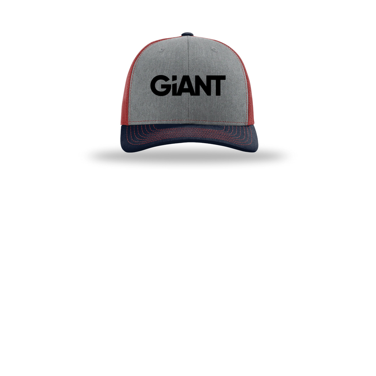 giantworldwide-richardson-trucker-cap-embroidery-capfront-R112-heathergreycardinalnavy-flat-front