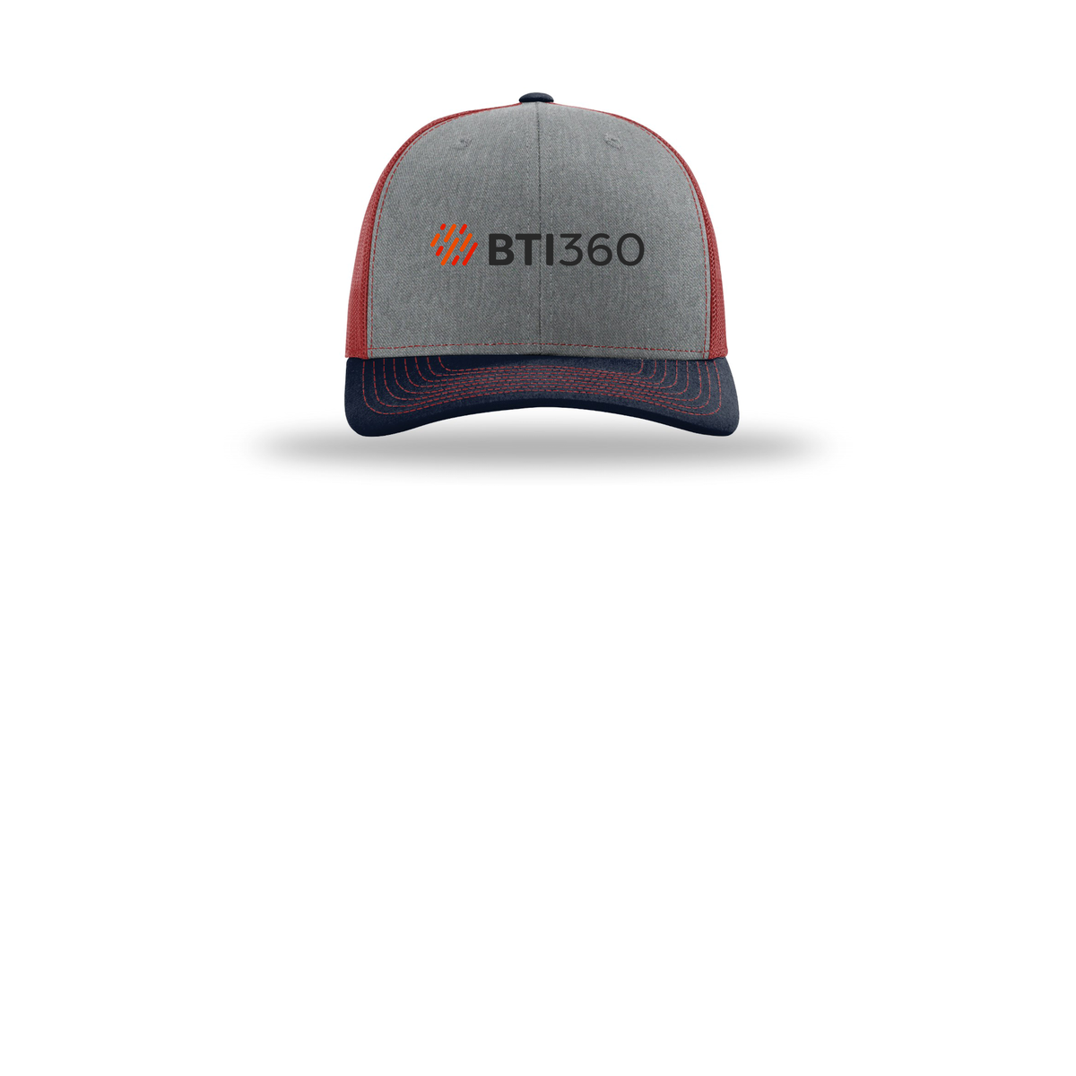 bti360-richardson-trucker-cap-embroidery-capfront-R112-heathergreycardinalnavy-flat-front
