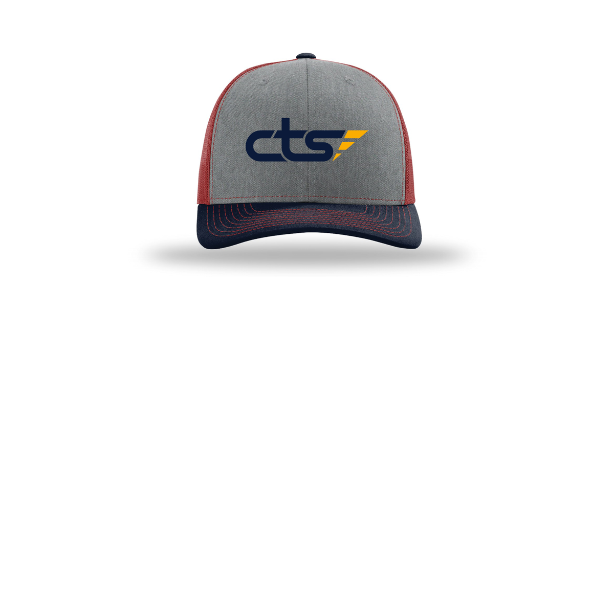 cts1-richardson-trucker-cap-embroidery-capfront-R112-heathergreycardinalnavy-flat-front