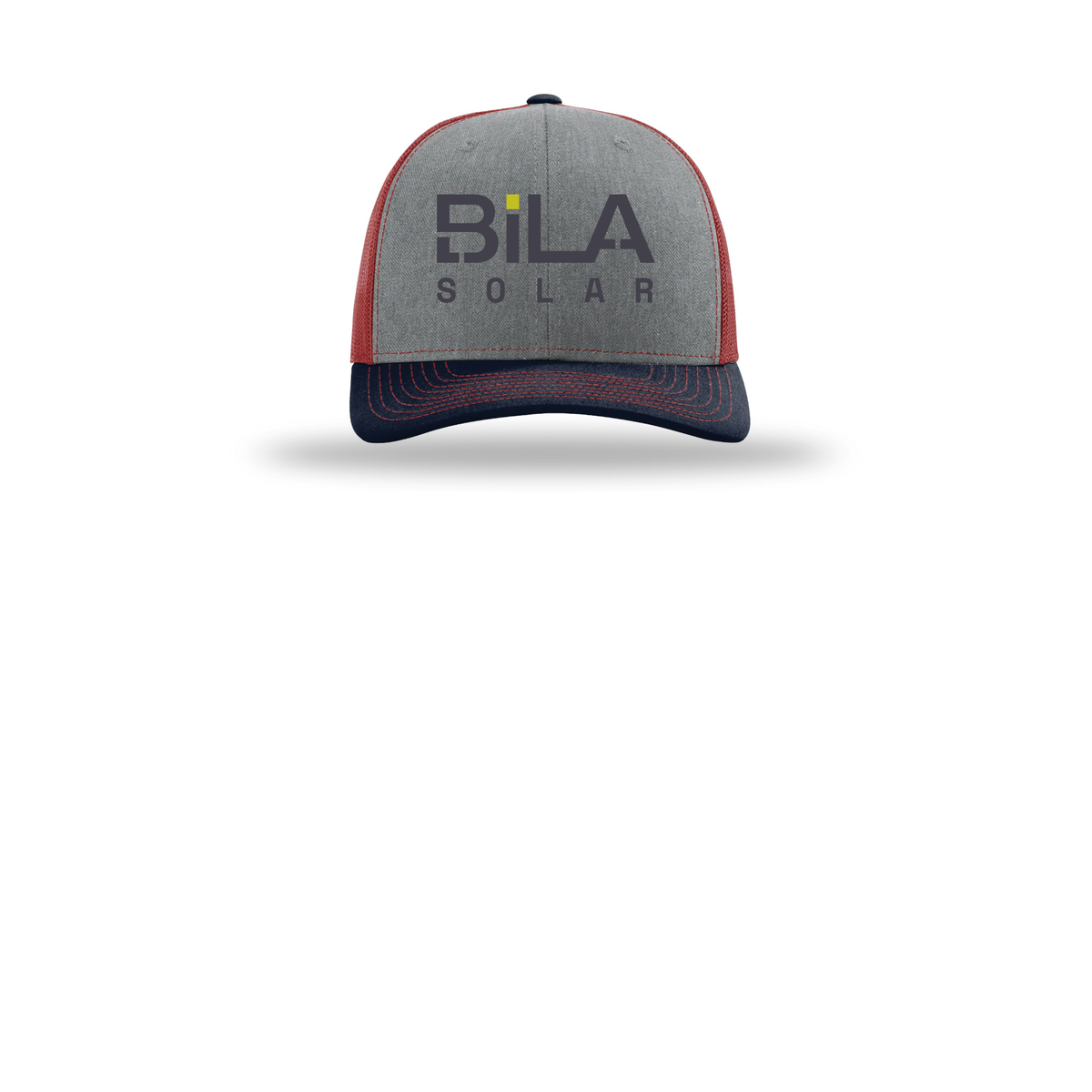 bilasolar-richardson-trucker-cap-embroidery-capfront-R112-heathergreycardinalnavy-flat-front