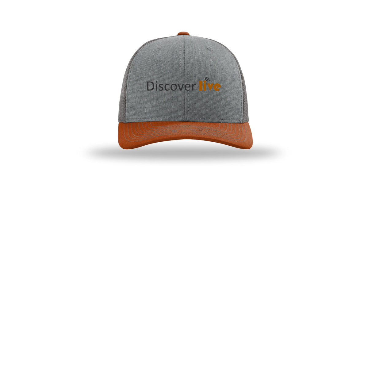 discover-richardson-trucker-cap-embroidery-capfront-R112-heathergreycharcoaldarkorange-flat-front