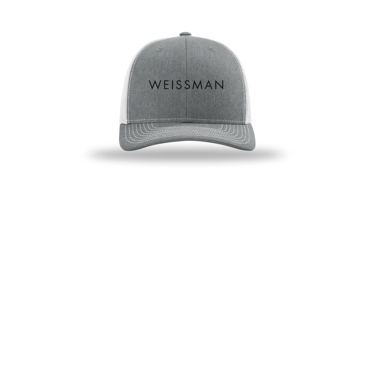 weissmans-richardson-trucker-cap-embroidery-capfront-R112-heathergreylightgrey-flat-front