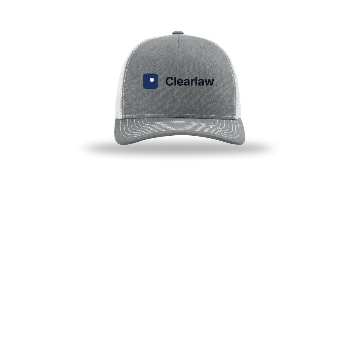 clearlaw-richardson-trucker-cap-embroidery-capfront-R112-heathergreylightgrey-flat-front