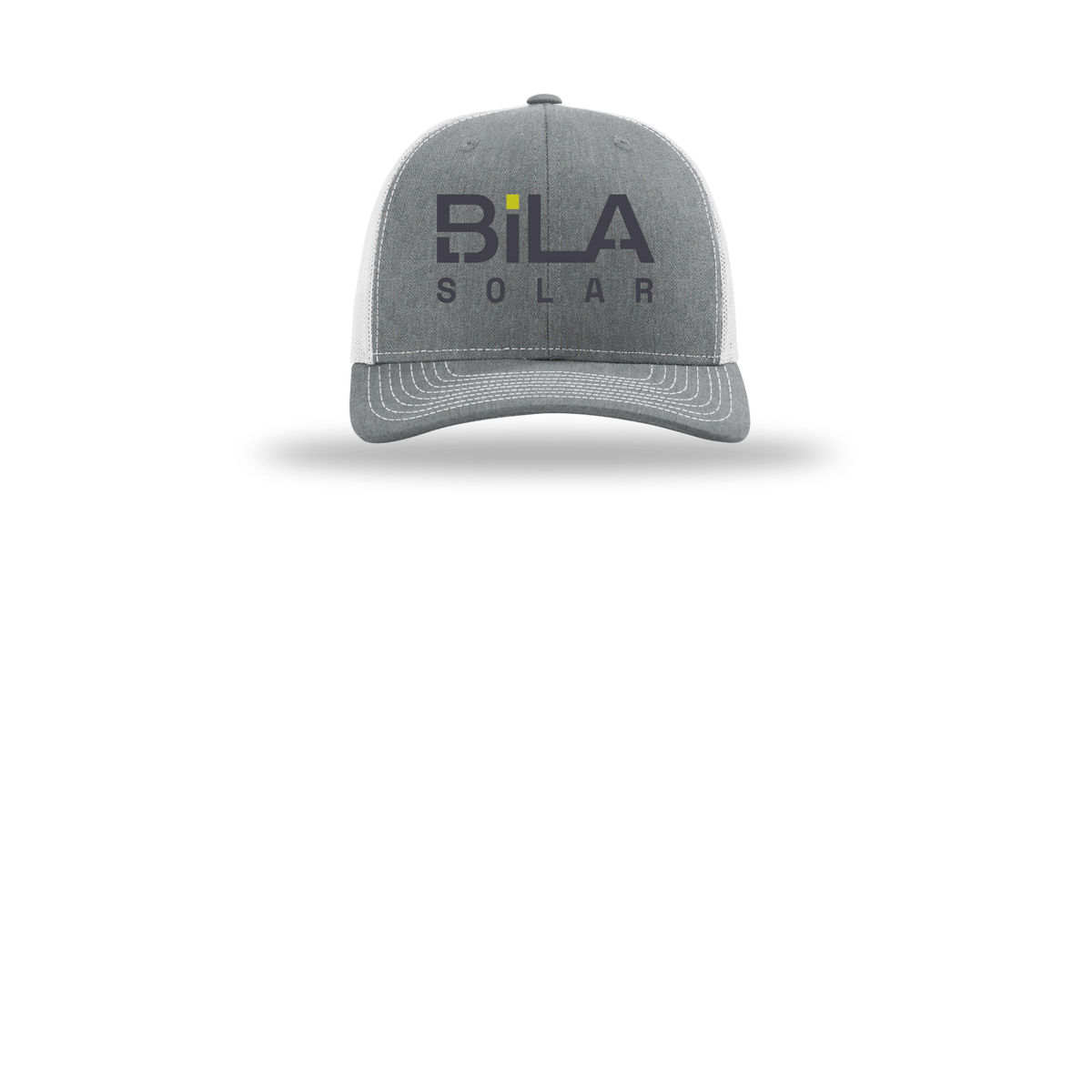 bilasolar-richardson-trucker-cap-embroidery-capfront-R112-heathergreylightgrey-flat-front