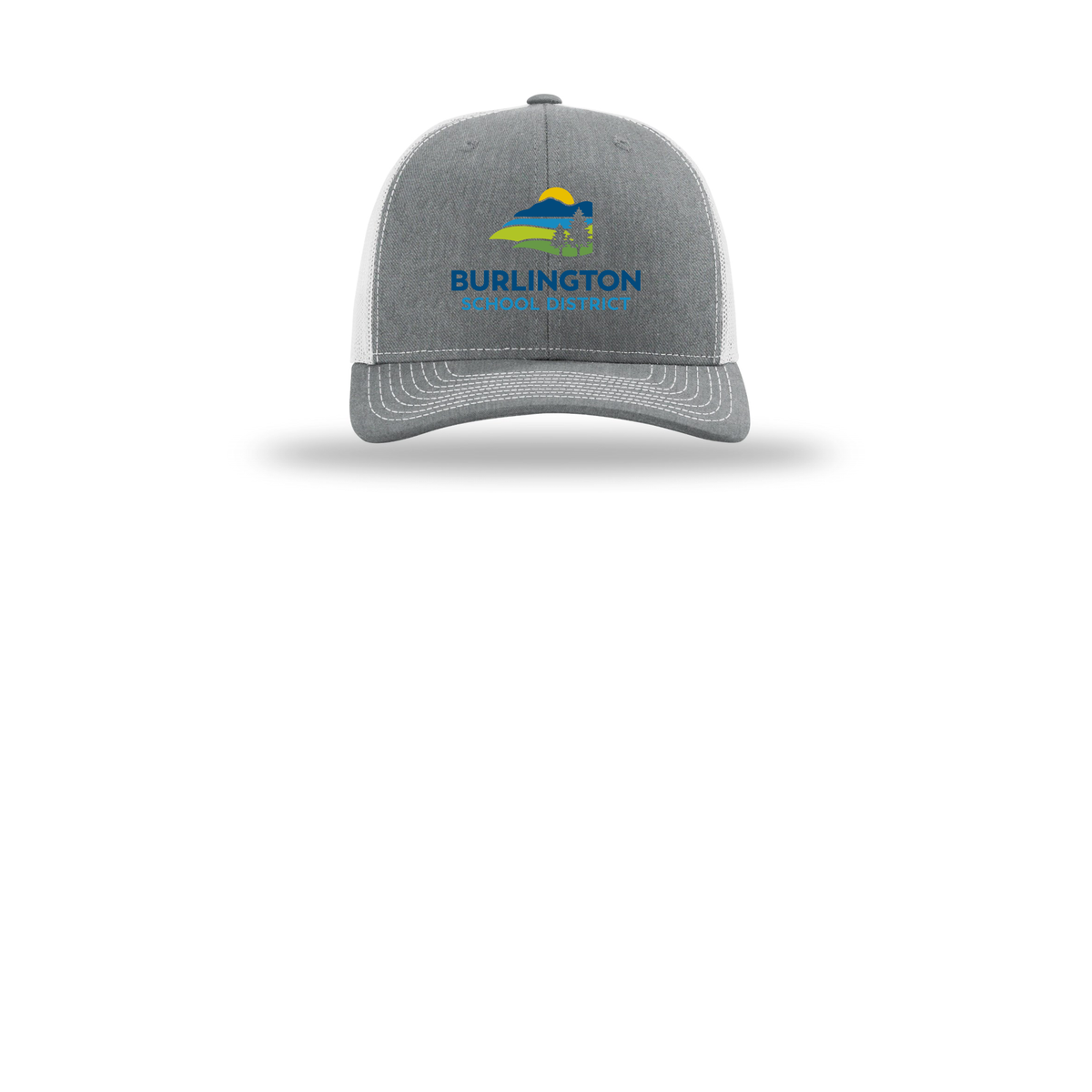 bsdvt-richardson-trucker-cap-embroidery-capfront-R112-heathergreylightgrey-flat-front
