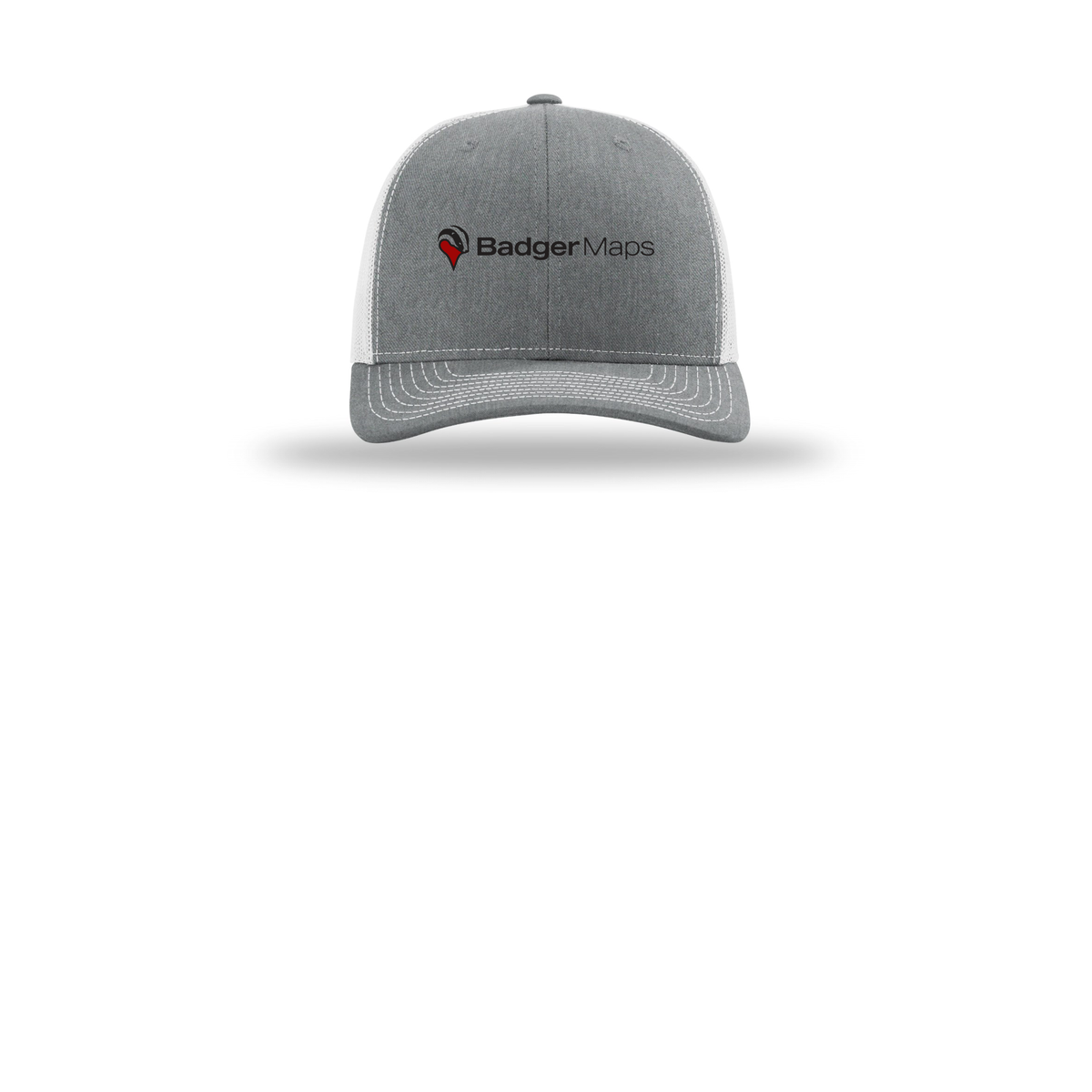 badgermapping-richardson-trucker-cap-embroidery-capfront-R112-heathergreylightgrey-flat-front