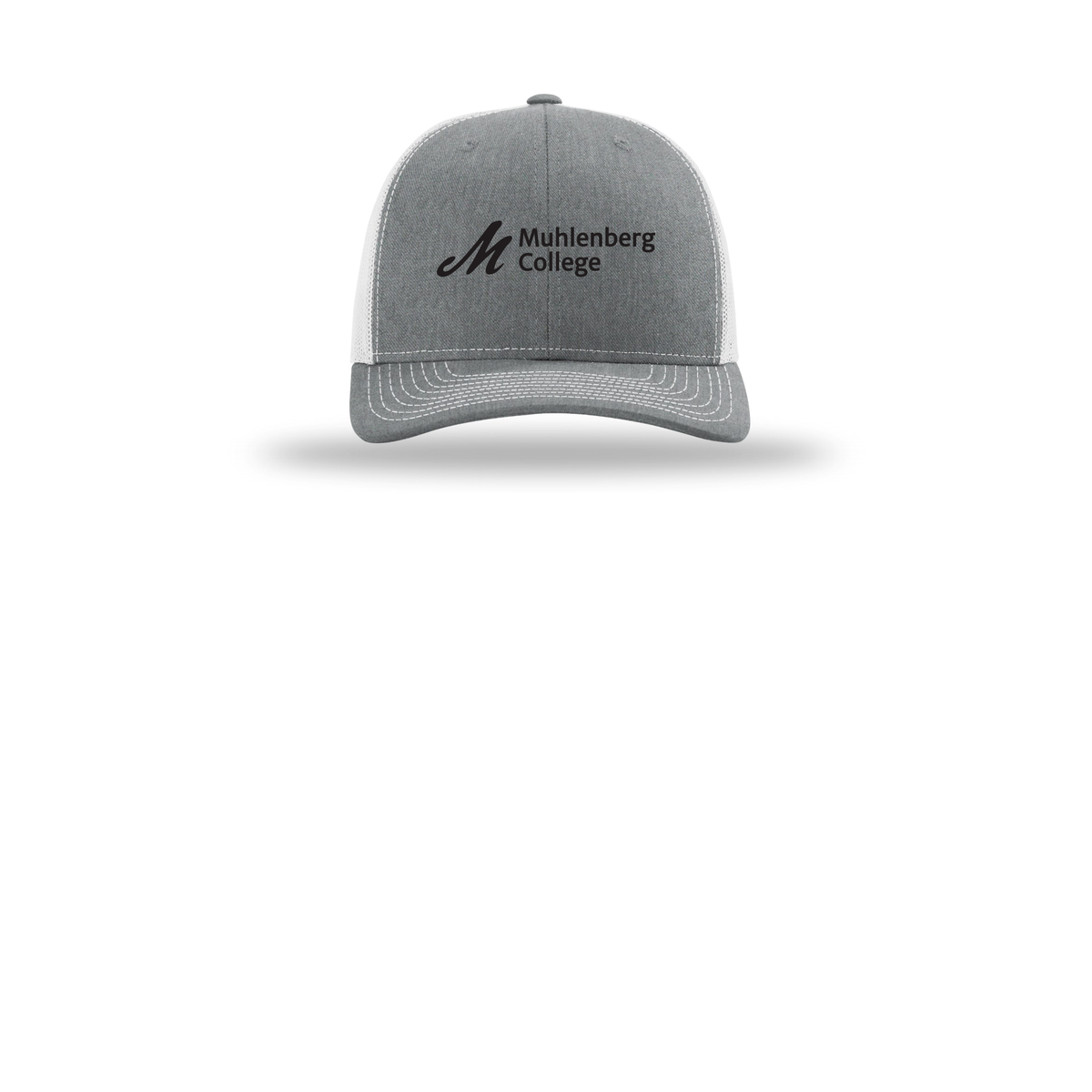 muhlenberg-richardson-trucker-cap-embroidery-capfront-R112-heathergreylightgrey-flat-front