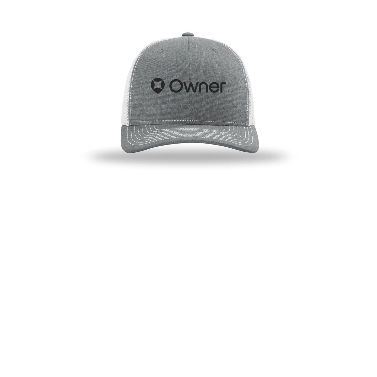 owner-richardson-trucker-cap-embroidery-capfront-R112-heathergreylightgrey-flat-front