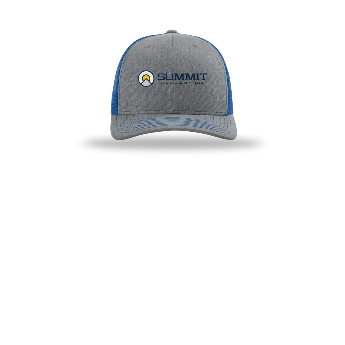 saoic-richardson-trucker-cap-embroidery-capfront-R112-heathergreyroyal-flat-front