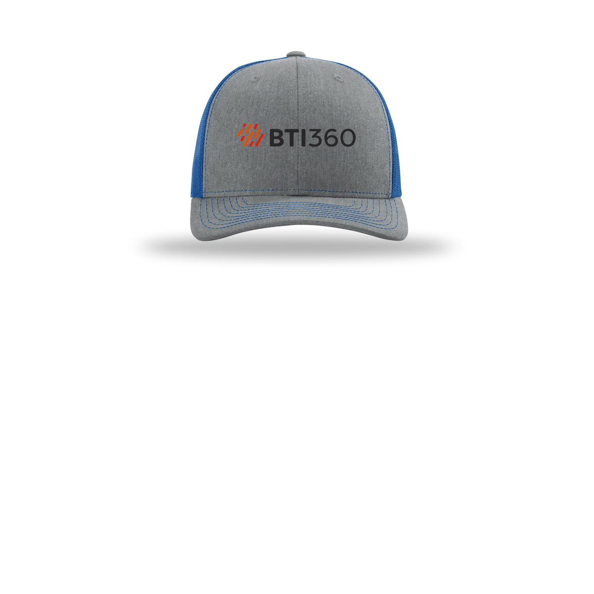 bti360-richardson-trucker-cap-embroidery-capfront-R112-heathergreyroyal-flat-front
