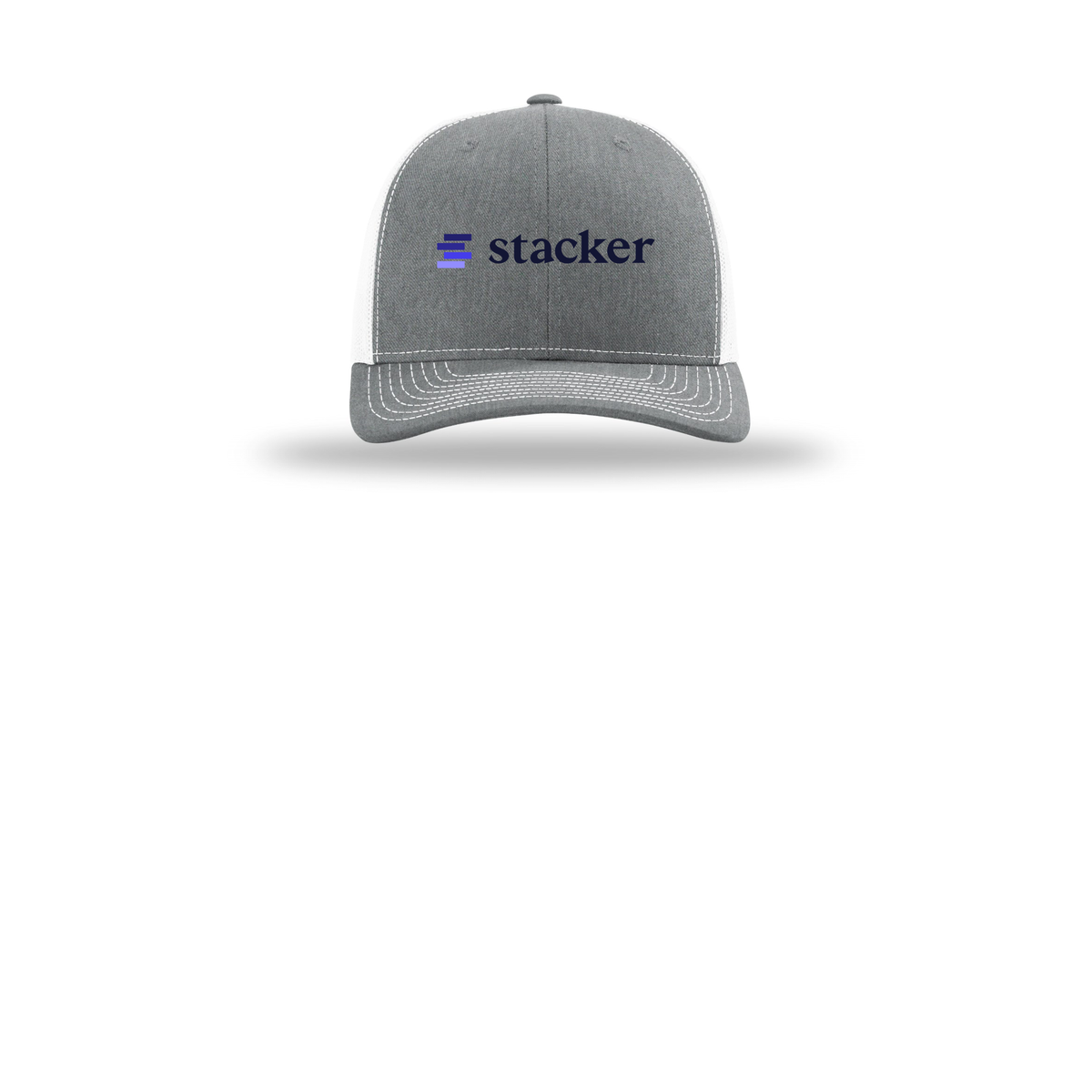 stacker-richardson-trucker-cap-embroidery-capfront-R112-heathergreywhite-flat-front