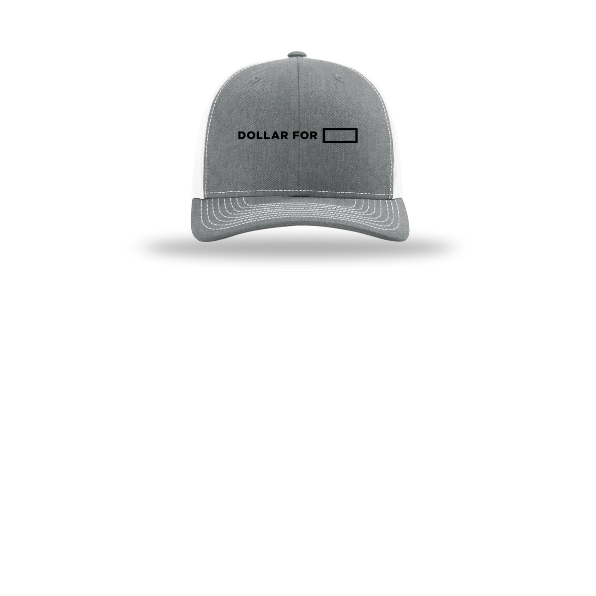 dollarfor-richardson-trucker-cap-embroidery-capfront-R112-heathergreywhite-flat-front