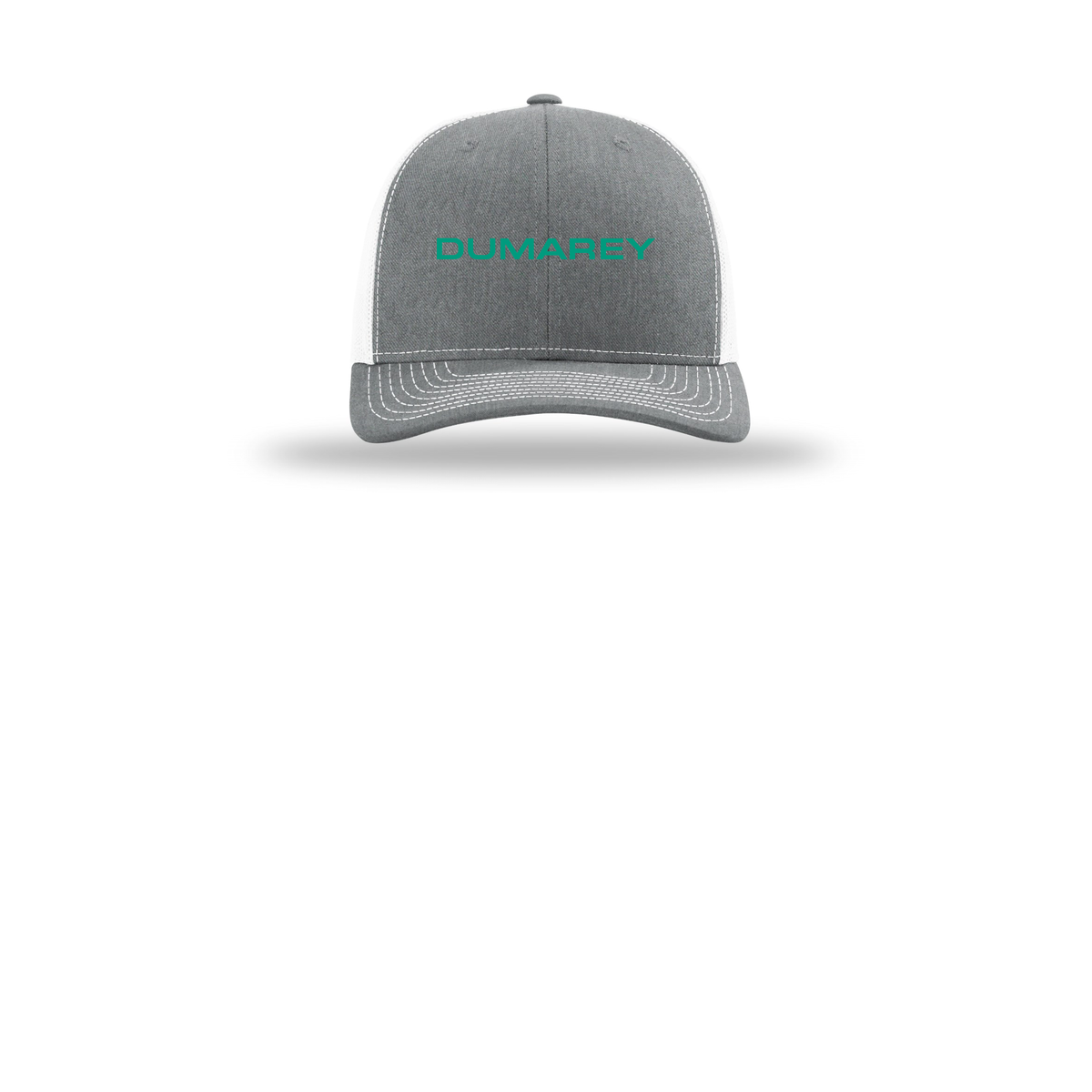 dumarey-richardson-trucker-cap-embroidery-capfront-R112-heathergreywhite-flat-front