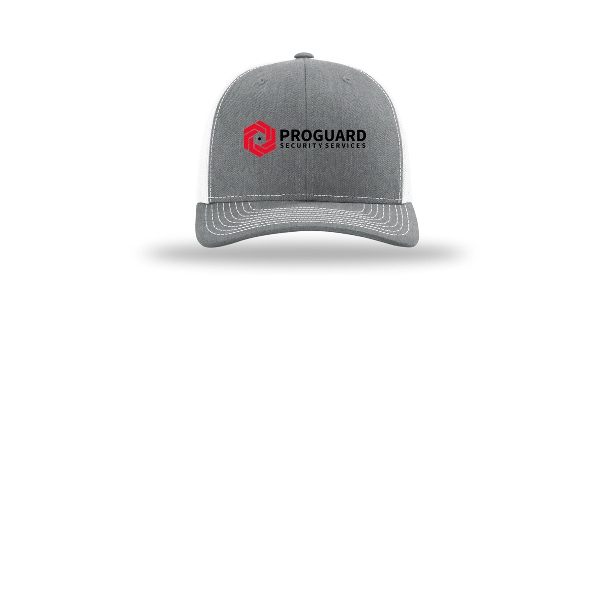proguardsecurityservices-richardson-trucker-cap-embroidery-capfront-R112-heathergreywhite-flat-front