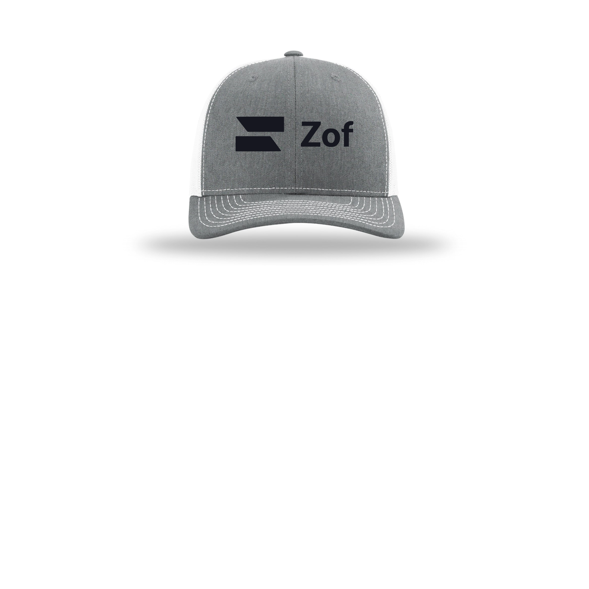 zof-richardson-trucker-cap-embroidery-capfront-R112-heathergreywhite-flat-front