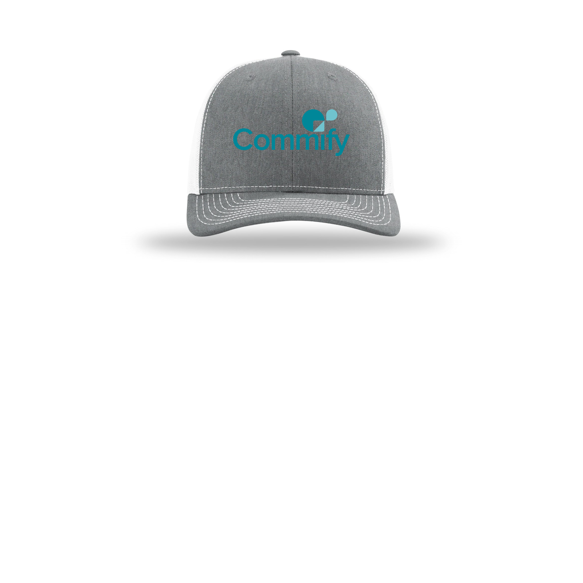 commify-richardson-trucker-cap-embroidery-capfront-R112-heathergreywhite-flat-front