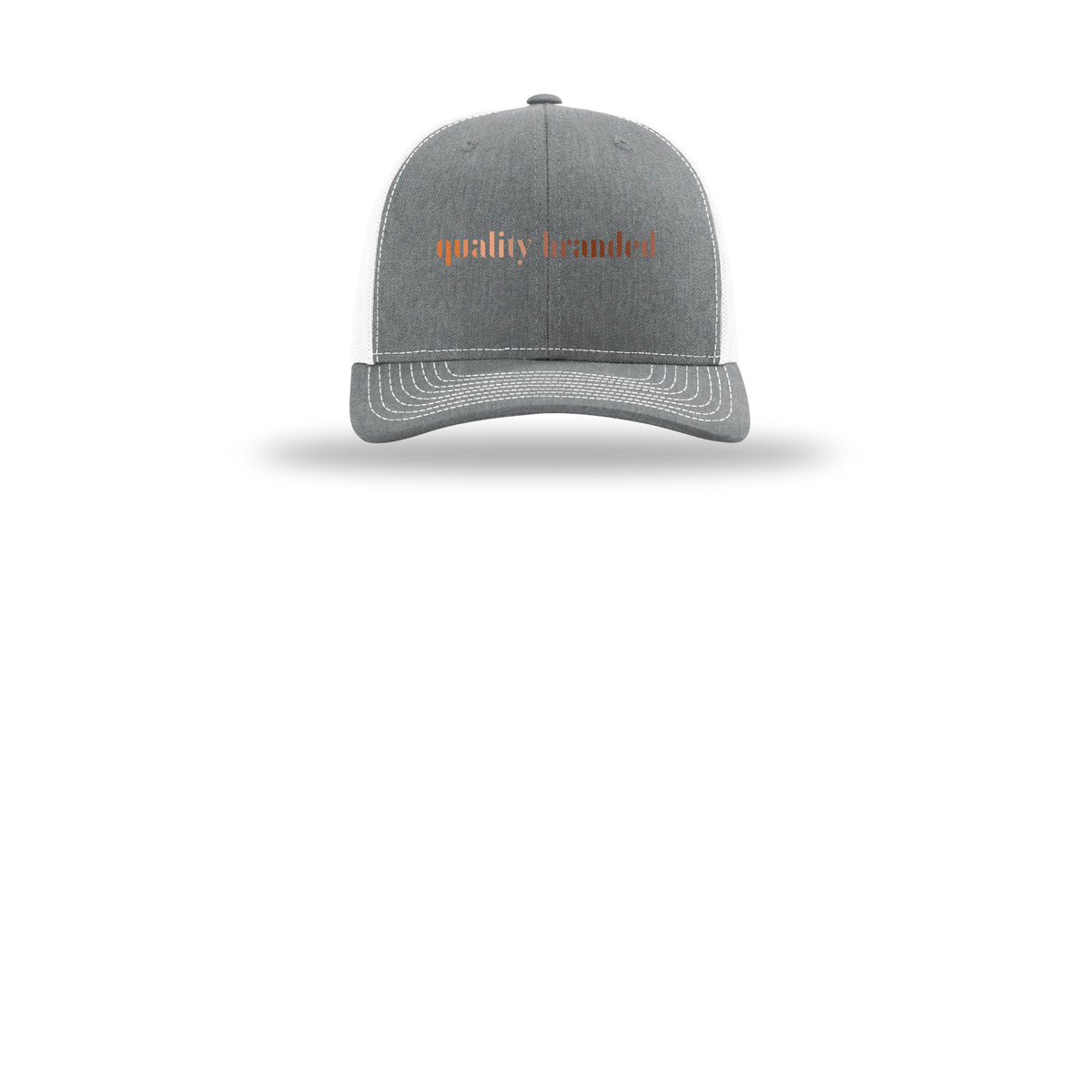 qualitybranded-richardson-trucker-cap-embroidery-capfront-R112-heathergreywhite-flat-front