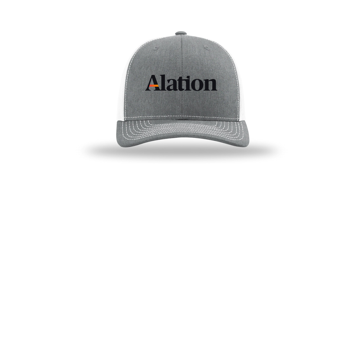 alation-richardson-trucker-cap-embroidery-capfront-R112-heathergreywhite-flat-front