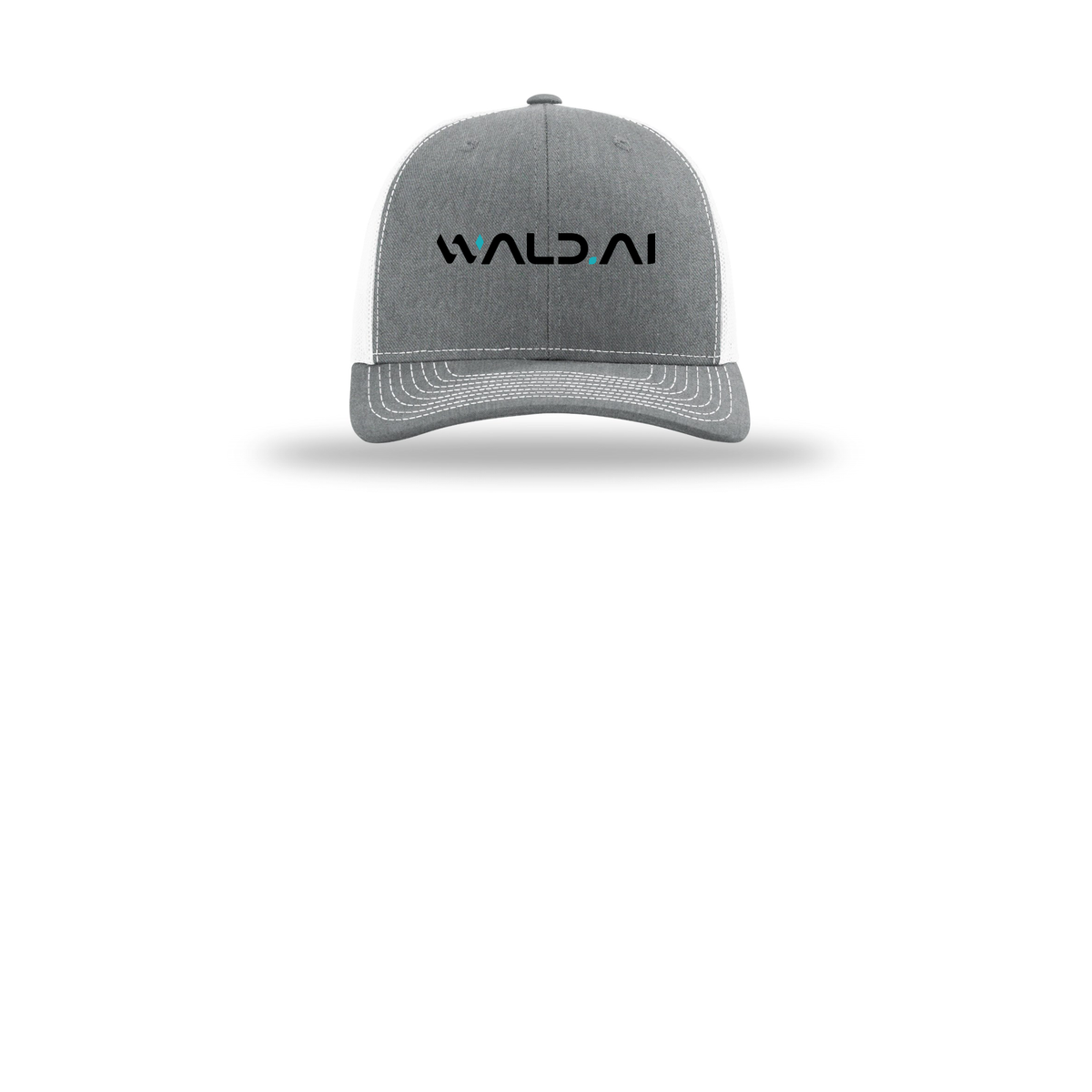 wald-richardson-trucker-cap-embroidery-capfront-R112-heathergreywhite-flat-front