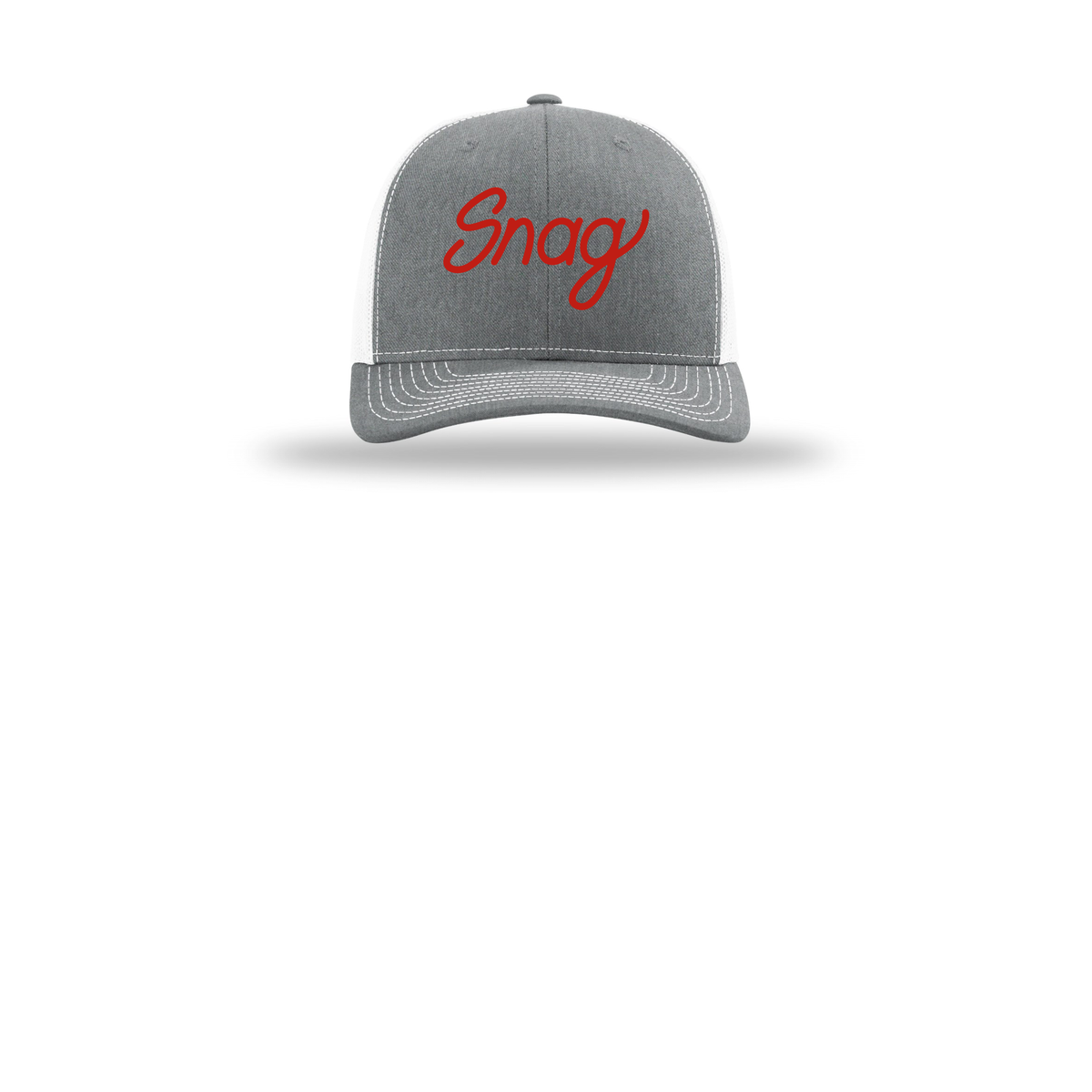 snagdelivery-richardson-trucker-cap-embroidery-capfront-R112-heathergreywhite-flat-front