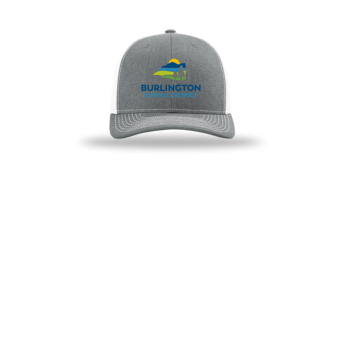 bsdvt-richardson-trucker-cap-embroidery-capfront-R112-heathergreywhite-flat-front
