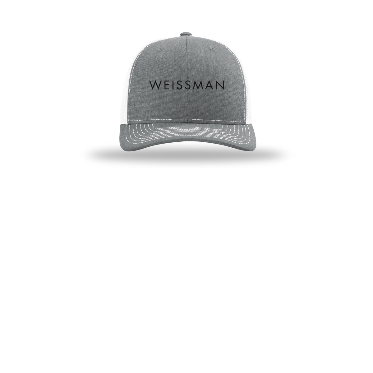 weissmans-richardson-trucker-cap-embroidery-capfront-R112-heathergreywhite-flat-front