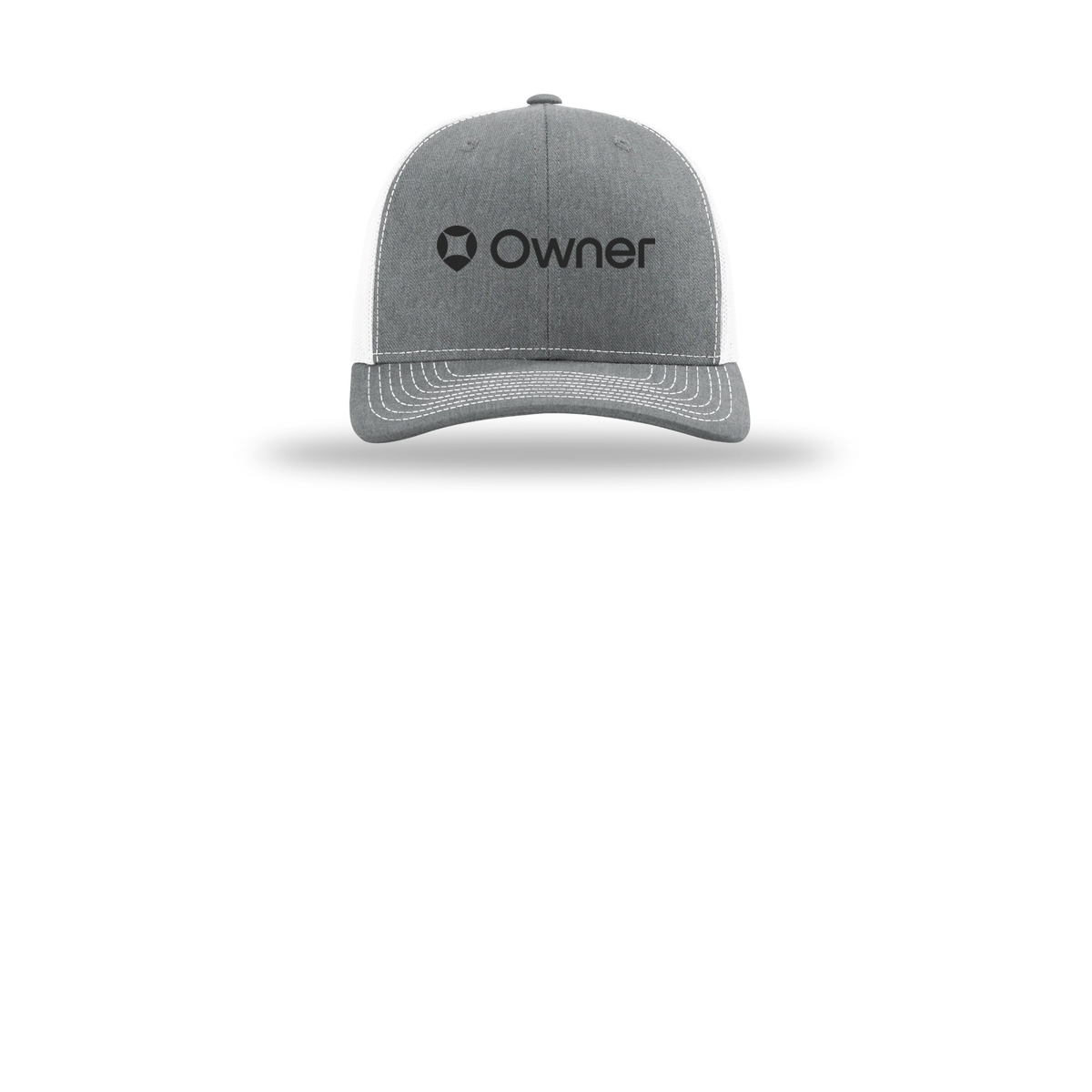 owner-richardson-trucker-cap-embroidery-capfront-R112-heathergreywhite-flat-front