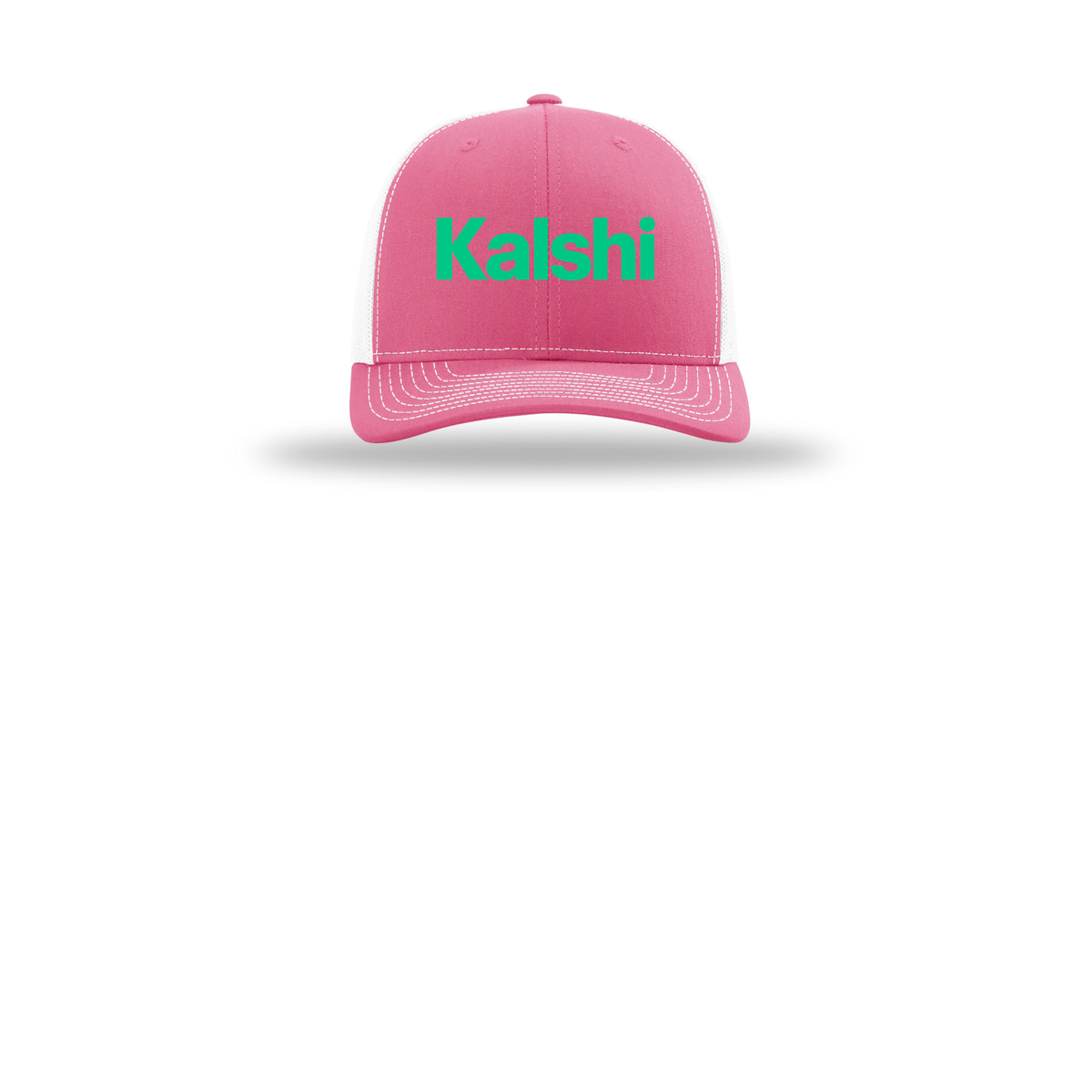 kalshi-richardson-trucker-cap-embroidery-capfront-R112-hotpinkwhite-flat-front