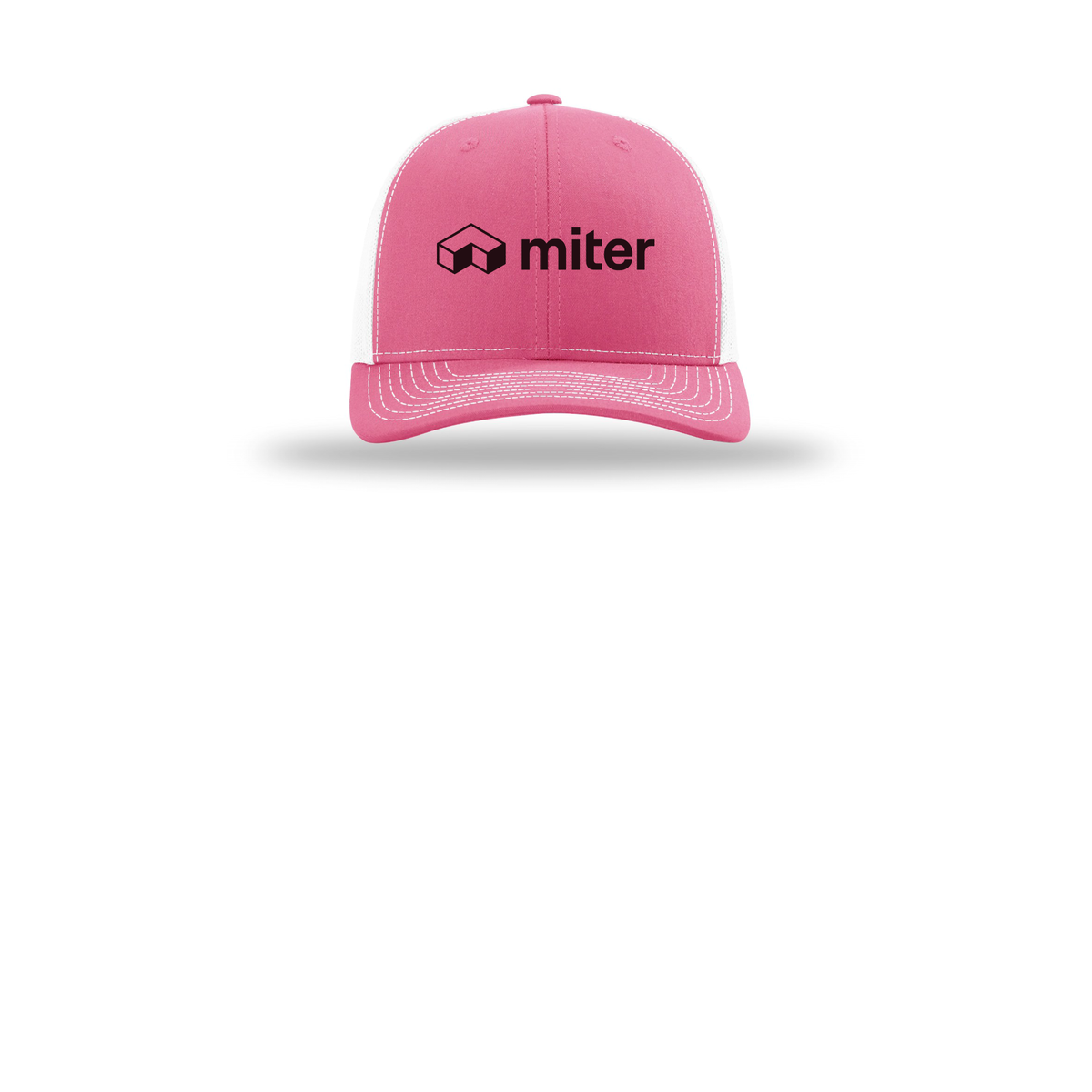 miter-richardson-trucker-cap-embroidery-capfront-R112-hotpinkwhite-flat-front