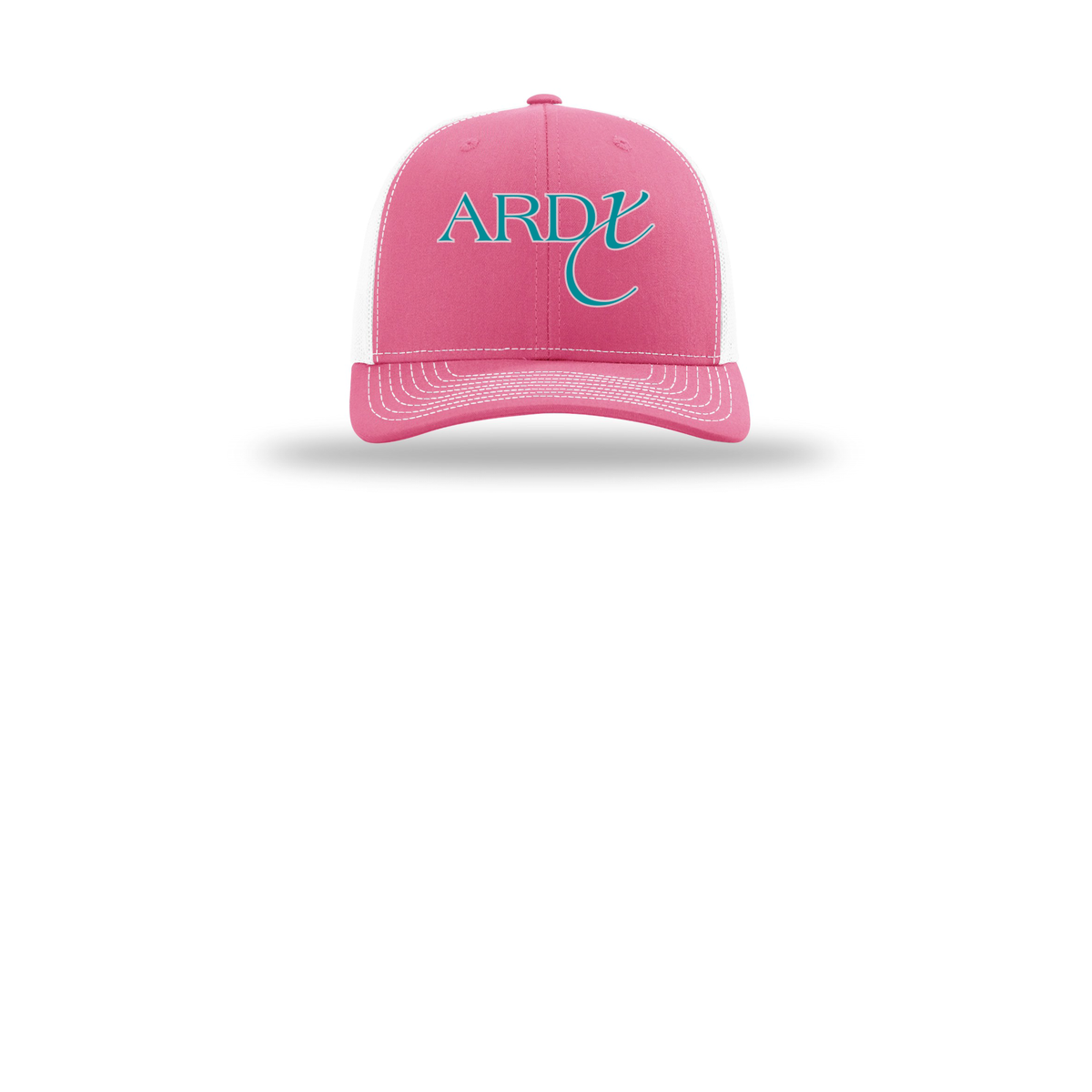 ardx-richardson-trucker-cap-embroidery-capfront-R112-hotpinkwhite-flat-front