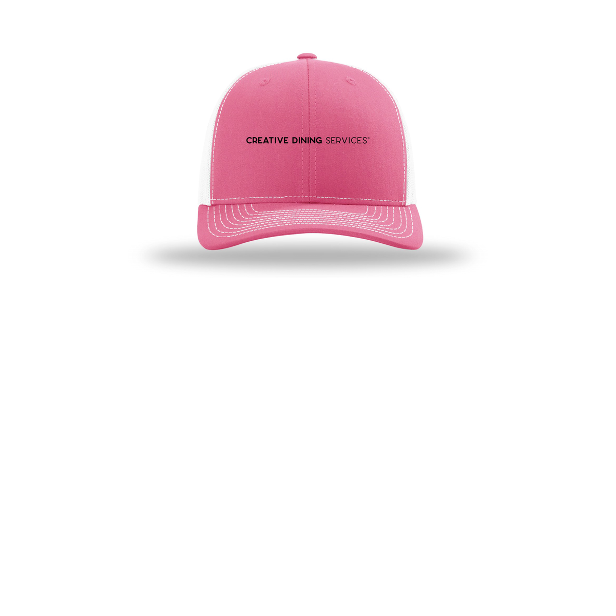 creativedining-richardson-trucker-cap-embroidery-capfront-R112-hotpinkwhite-flat-front