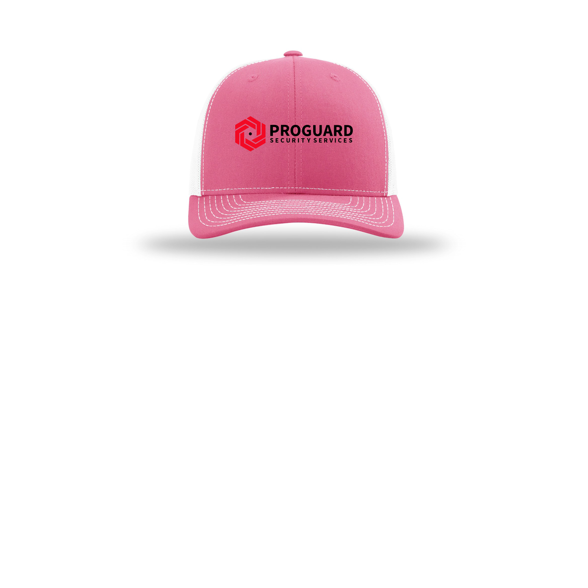 proguardsecurityservices-richardson-trucker-cap-embroidery-capfront-R112-hotpinkwhite-flat-front