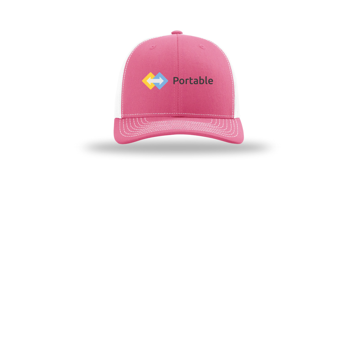 portable-richardson-trucker-cap-embroidery-capfront-R112-hotpinkwhite-flat-front