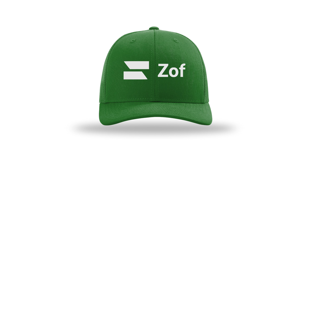 zof-richardson-trucker-cap-embroidery-capfront-R112-kelly-flat-front