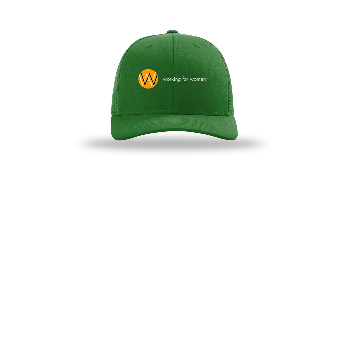 workingforwomen-richardson-trucker-cap-embroidery-capfront-R112-kelly-flat-front