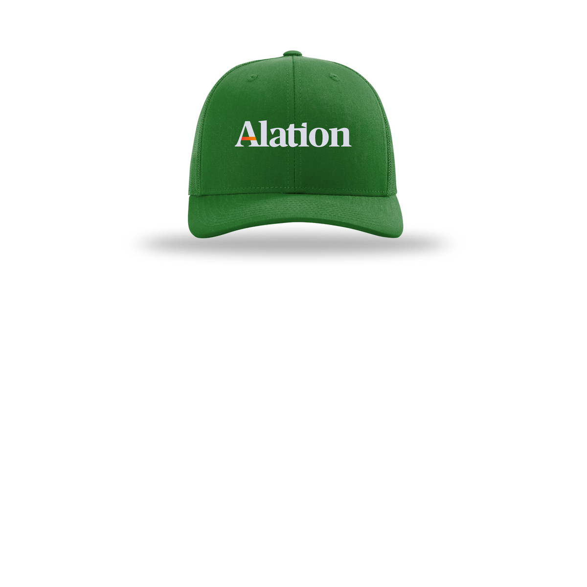 alation-richardson-trucker-cap-embroidery-capfront-R112-kelly-flat-front