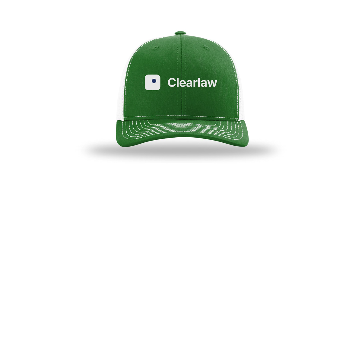 clearlaw-richardson-trucker-cap-embroidery-capfront-R112-kellywhite-flat-front