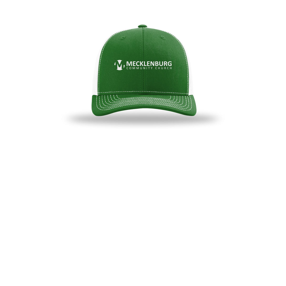 mecklenburg-richardson-trucker-cap-embroidery-capfront-R112-kellywhite-flat-front