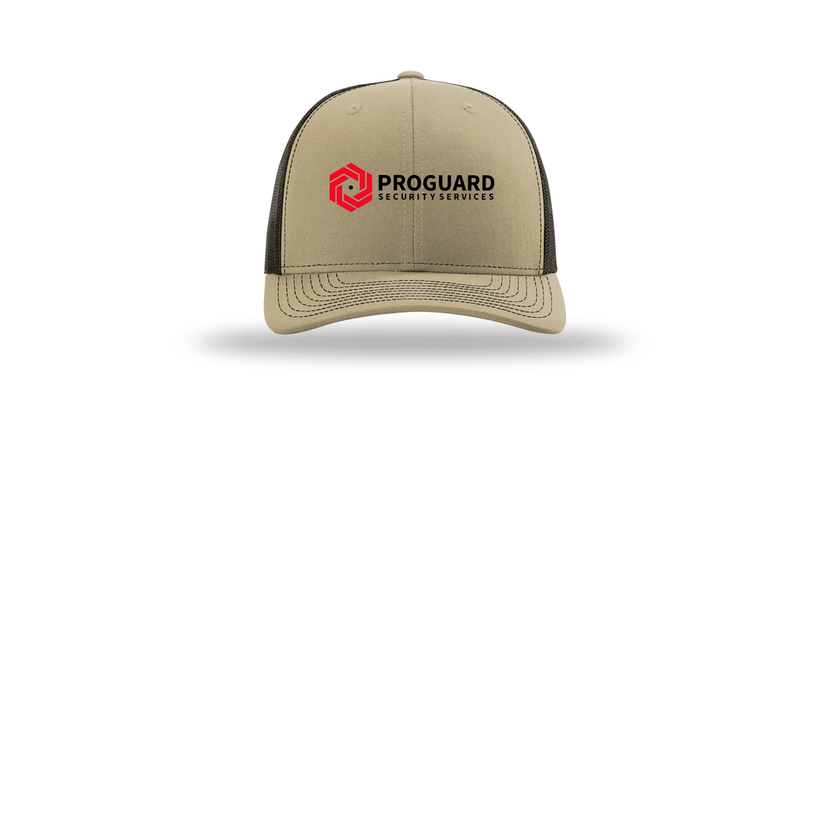 proguardsecurityservices-richardson-trucker-cap-embroidery-capfront-R112-khakicoffee-flat-front