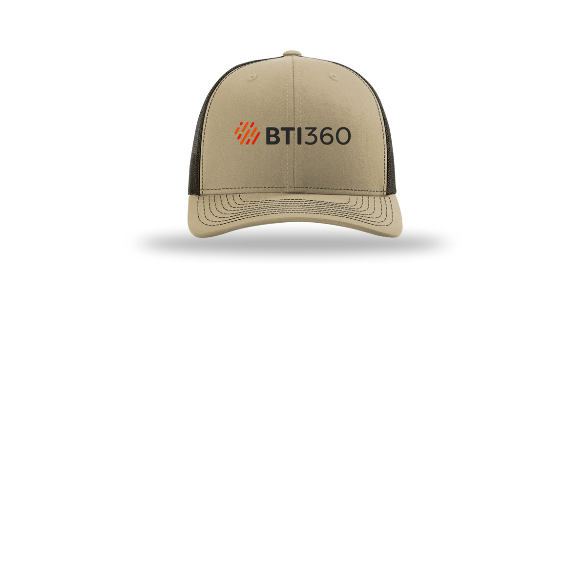 bti360-richardson-trucker-cap-embroidery-capfront-R112-khakicoffee-flat-front