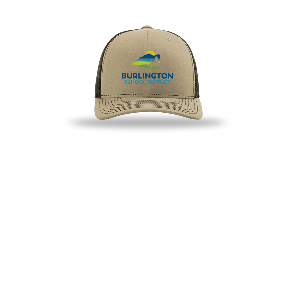 bsdvt-richardson-trucker-cap-embroidery-capfront-R112-khakicoffee-flat-front