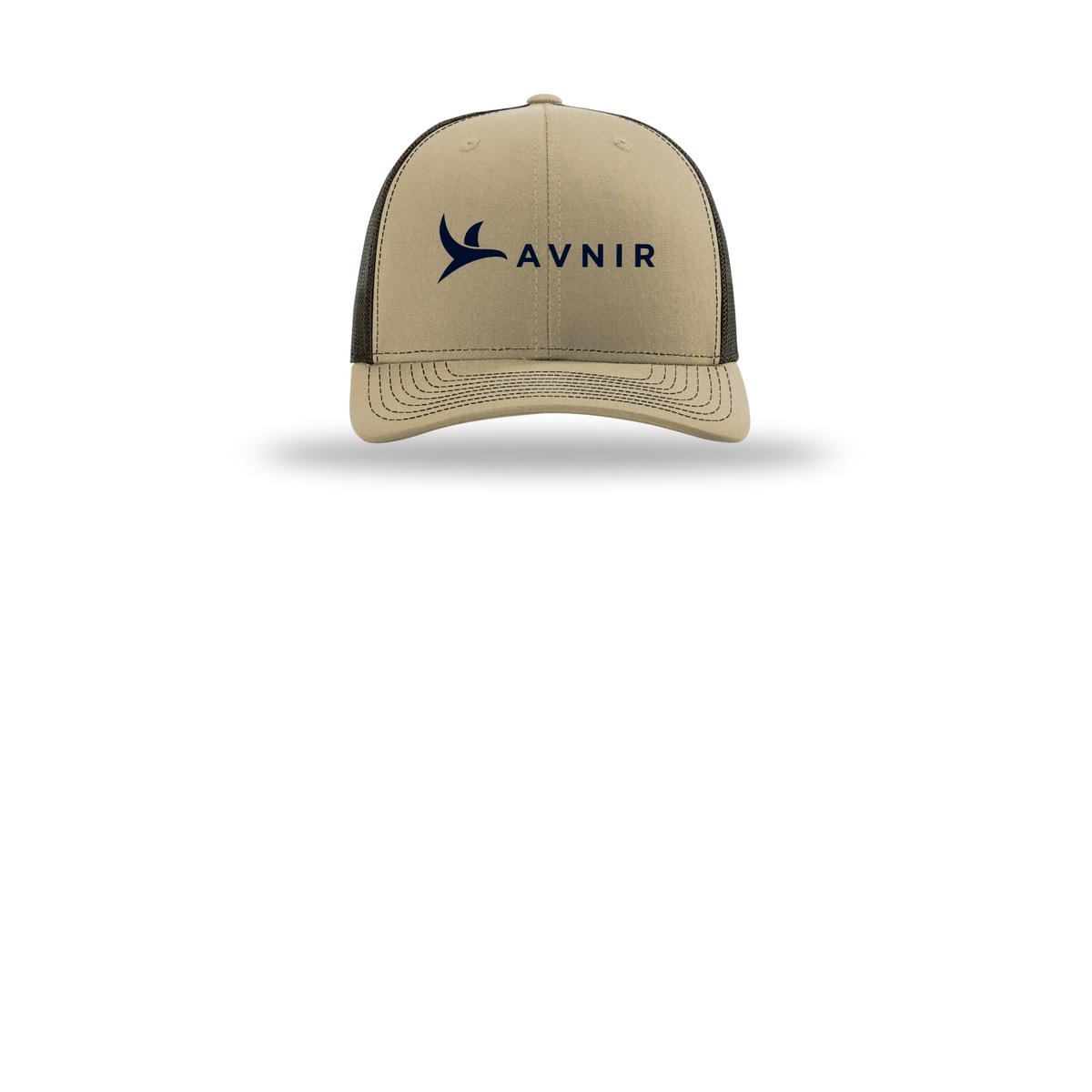 avnir-richardson-trucker-cap-embroidery-capfront-R112-khakicoffee-flat-front